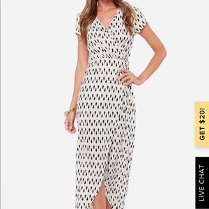 Black and Cream wrap dress